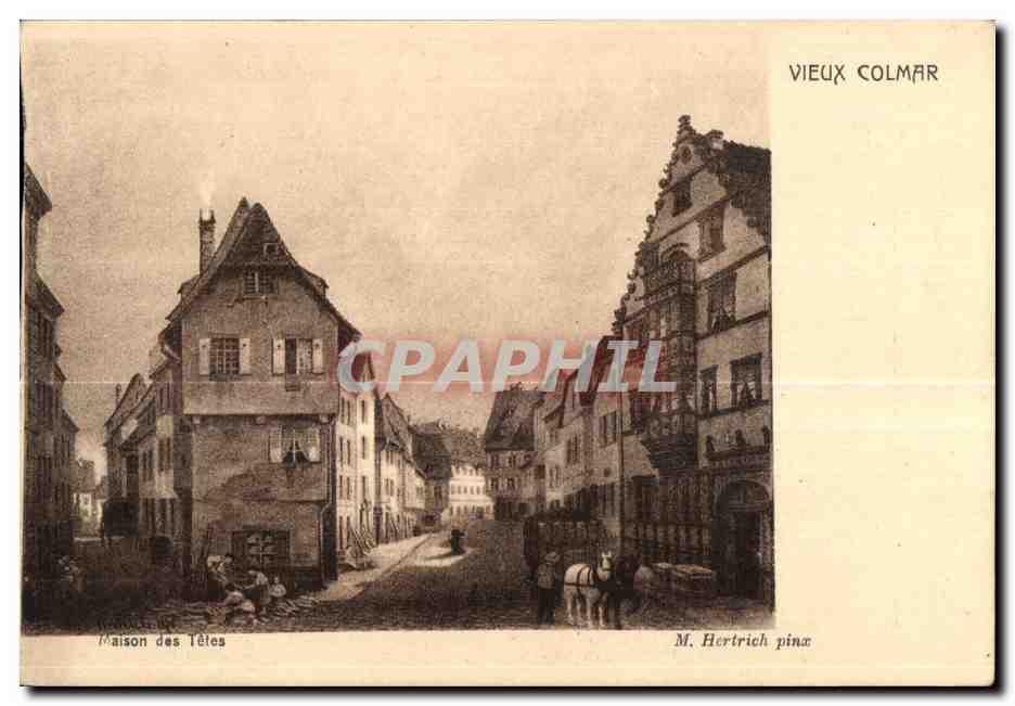 CPA Vieux colmar Maison des tetes
