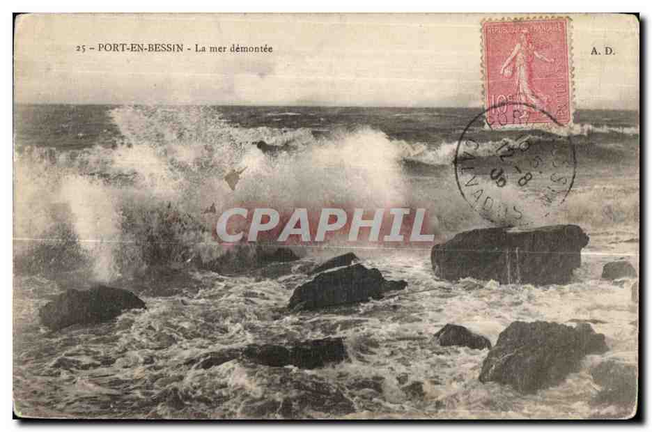 CPA Port En Bessin La mer demontee