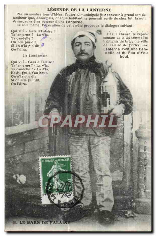 CPA La Legende de la Lanterne Folklore Conte Costume Normandie Falaise