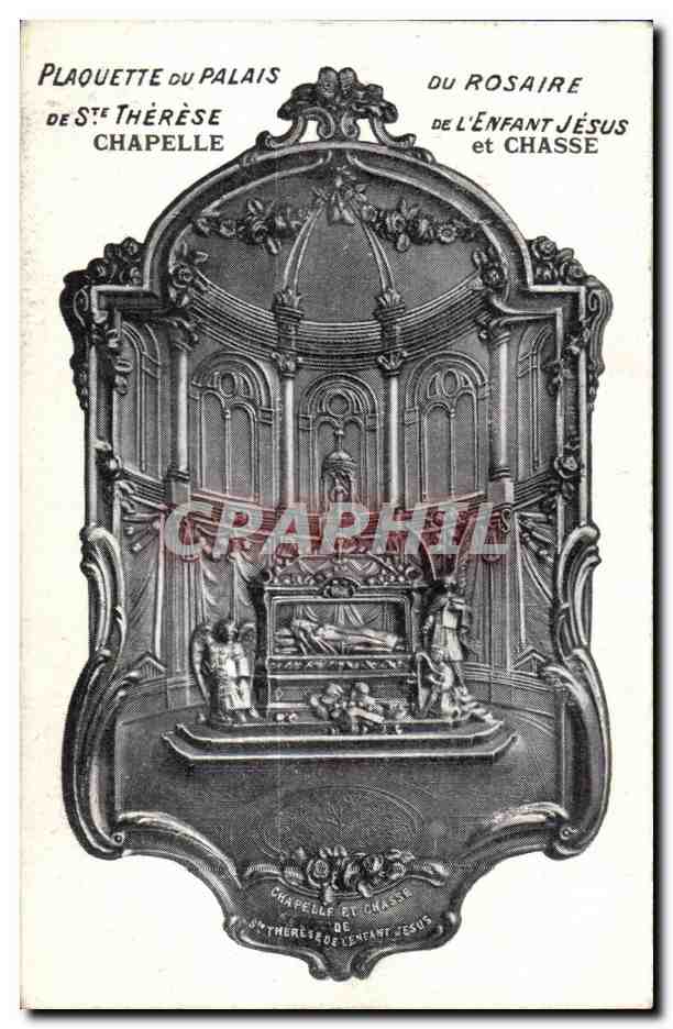 CPA Plaquette Du Palais De Ste Therese Chapelle Du Rosaire De L Enfant Jesus