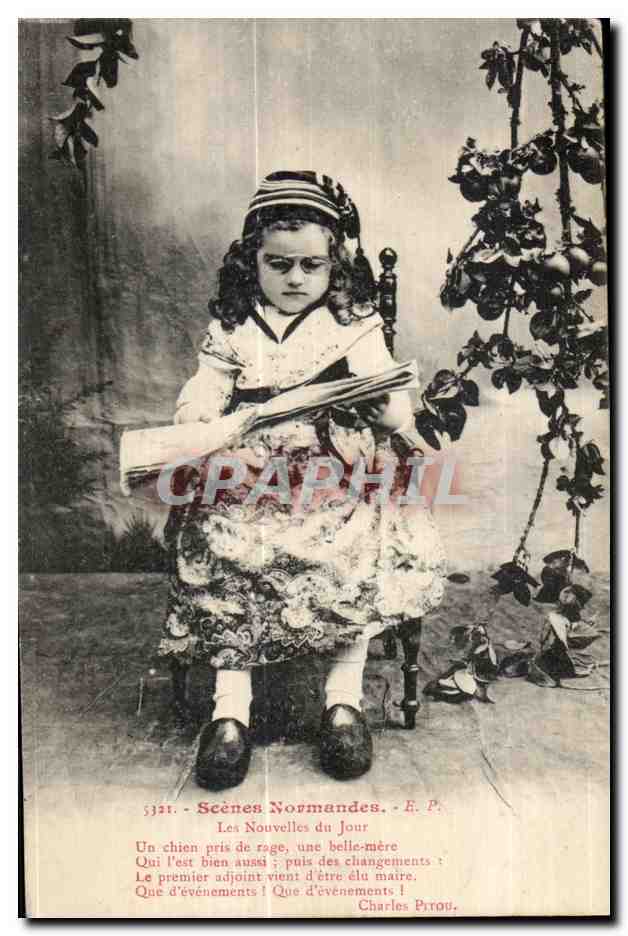CPA Scenes Normandes Les Nouvelles du Jour Enfants journal