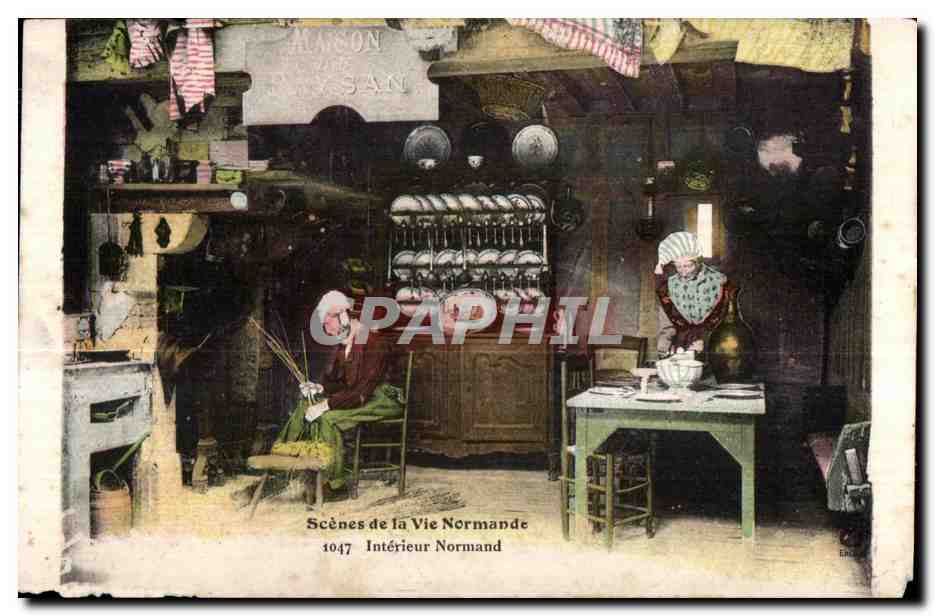 CPA Scenes de la Vie Normande Interieur Normand Folklore Costume