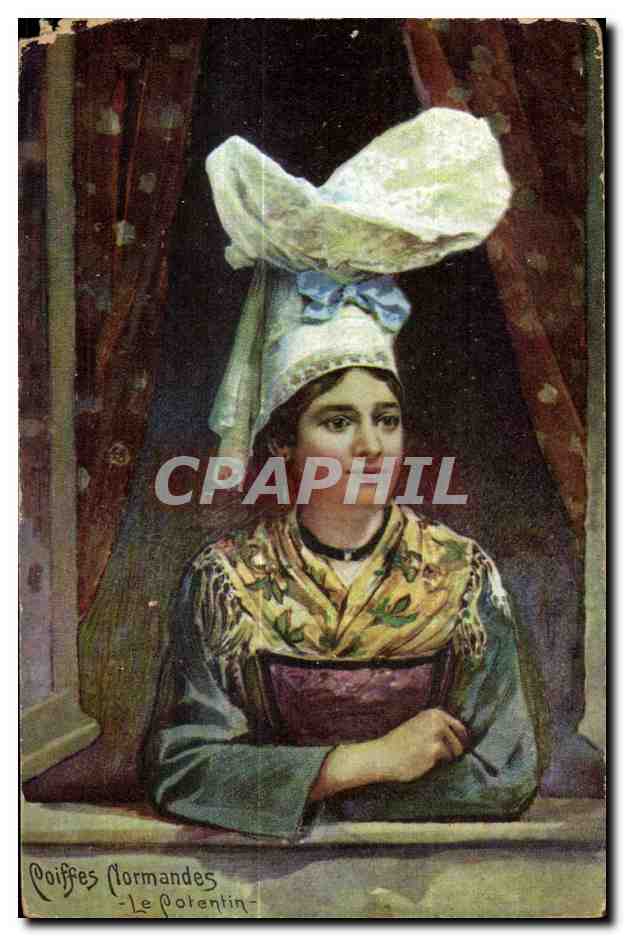 CPA Coiffes Normandes Le cotentin Folklore Costume