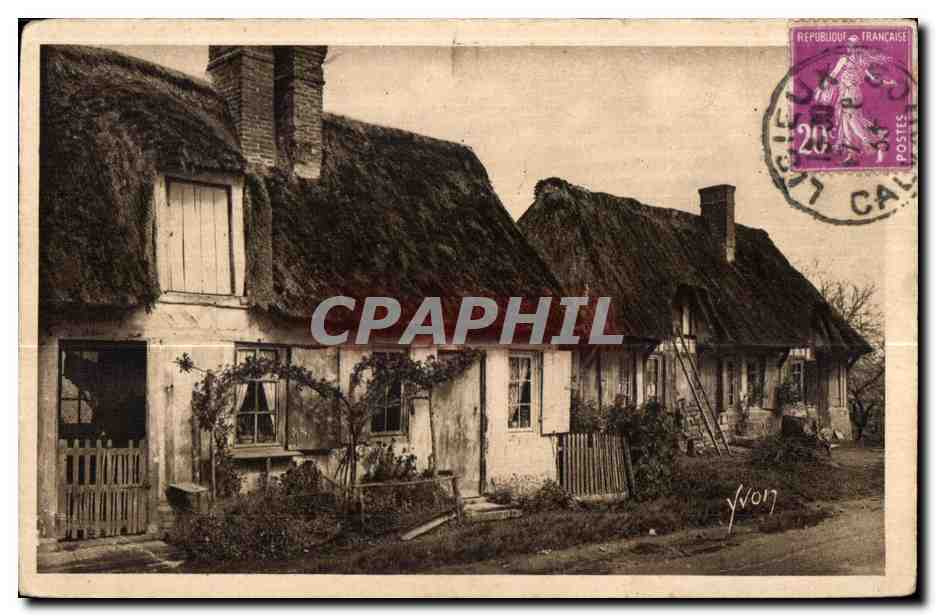 Maisons à toits de chaume — Calvados — éditeur Yvon, n° 17