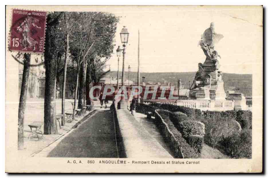 CPA Angouleme Rempart Desaix et Statue Carnot