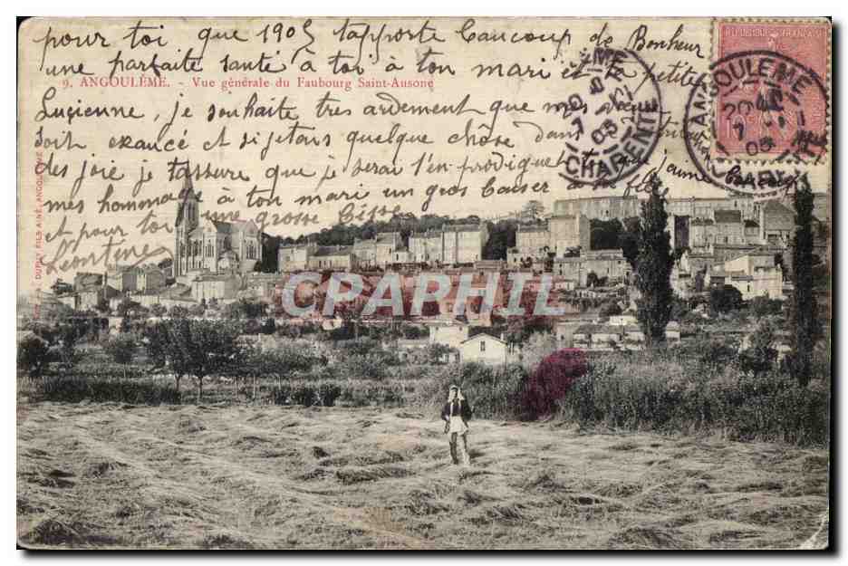 Angoulême — Vue générale du Faubourg Saint-Ausone — Dupuy Fils, Angoulême