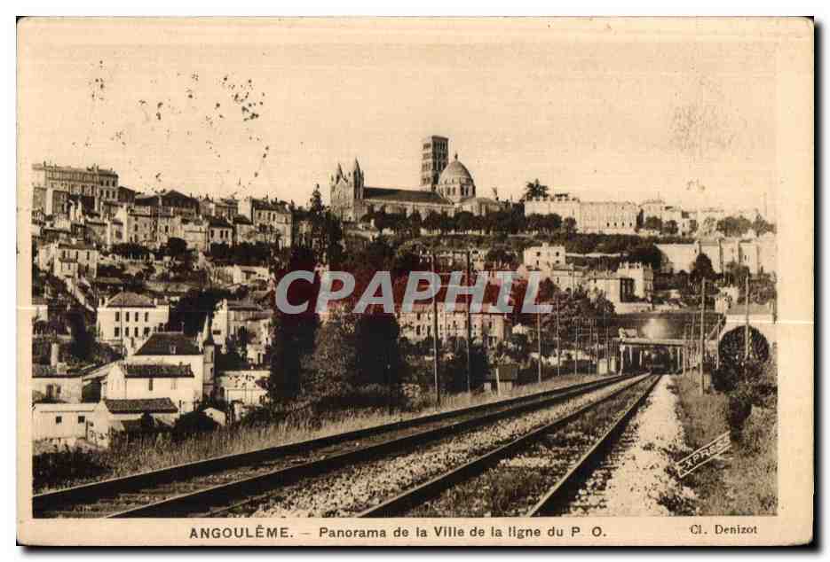 Angoulême — Panorama de la ville de la ligne du P. O. — Cl. Denizot