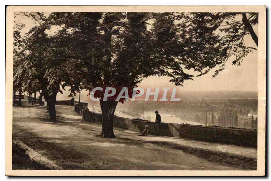 Vue panoramique depuis un parc arboré — éditeur non identifié