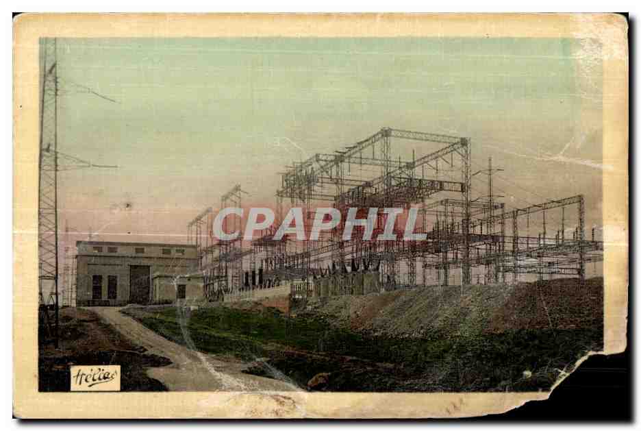 CPA Pueyre Le poste de transformation d ou partent les lignes aeriennes a haute tension
