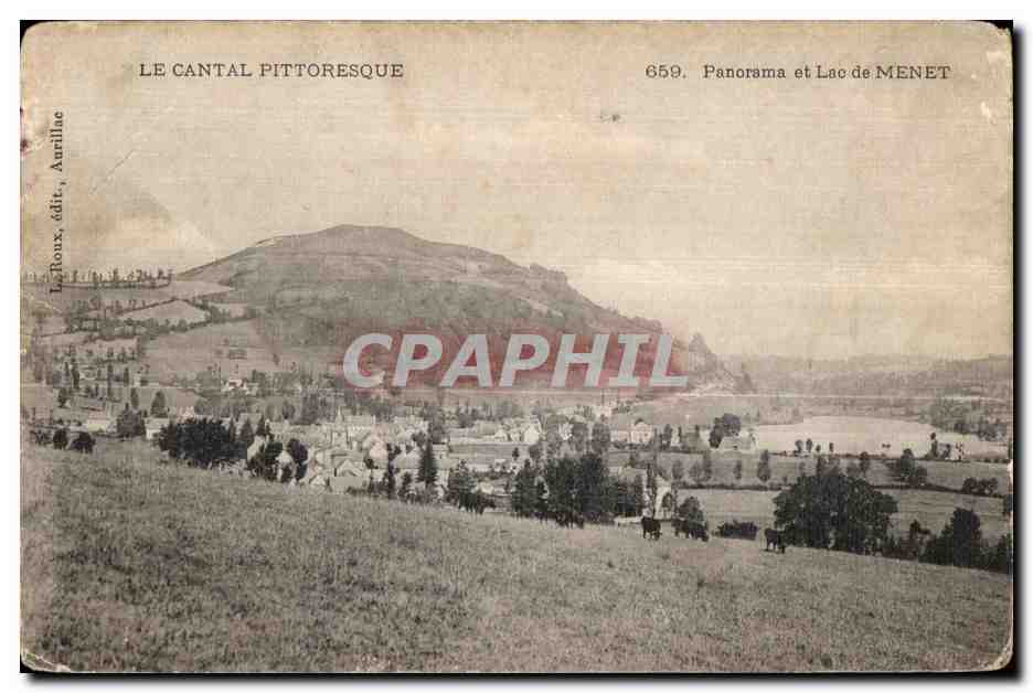CPA Le Cantal Pittoresque Panorama et le lacde Menet