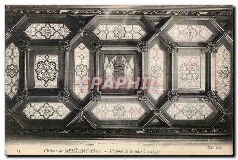 Château de MEILLANT (Cher) — Plafond de la salle à manger — ND Phot