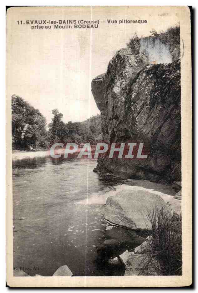 EVAUX-les-BAINS (Creuse) — Vue pittoresque prise au Moulin BODEAU — Guilleco, édit.