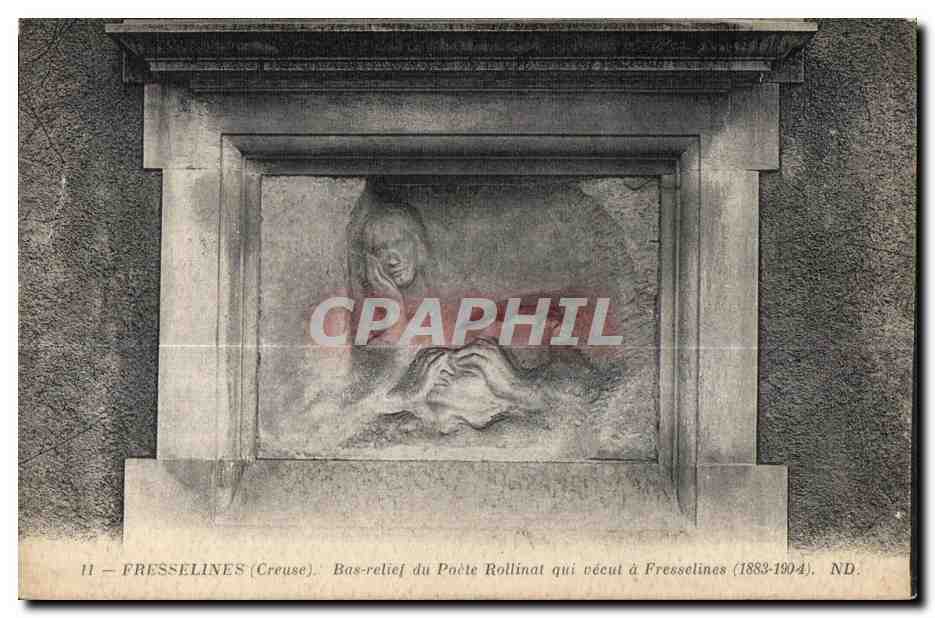 Fresselines (Creuse) — Bas-relief du poète Rollinat (1883-1904) — CPAPHIL
