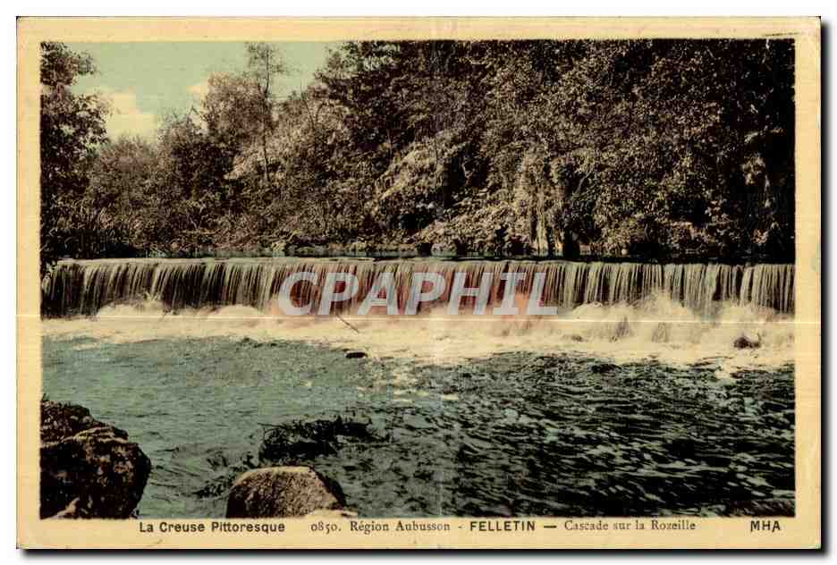 La Creuse Pittoresque — Cascade sur la Rozeille — Région Aubusson, Felletin — MHA 0850