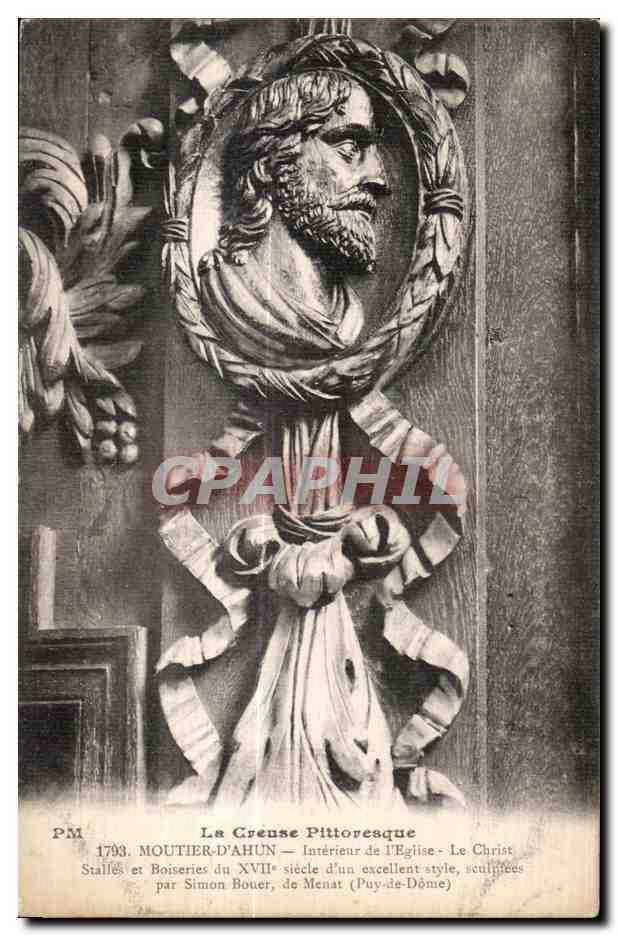 MOUTIER-D'AHUN — Intérieur de l'Église — Le Christ sculpté par Simon Bouer, XVIIe siècle