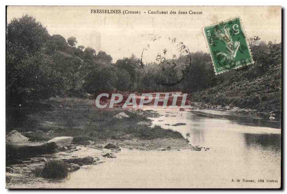 Fresselines (Creuse) — Confluent des deux Creuse — A. de Nassae, édit Ginetret
