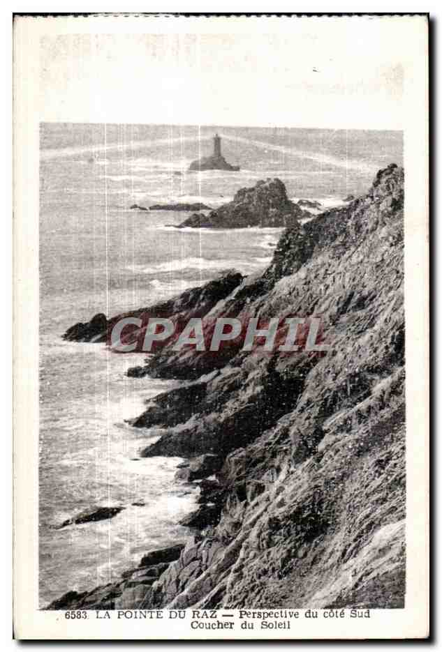 CPA La Pointe Du Raz Perspective du Cote Sud Coucher du Solell