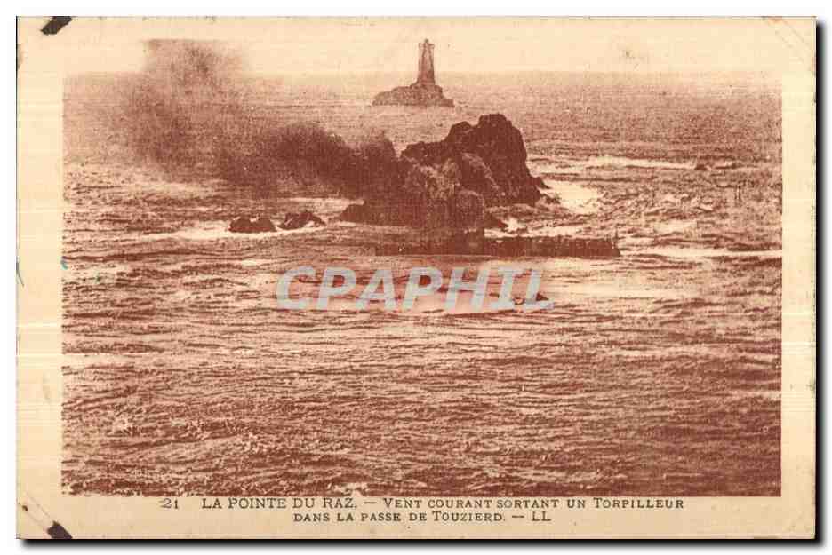 CPA Ponte Du Raz Vent Courant Sortant Un Torpilleur Dans La Passe De Touzierd