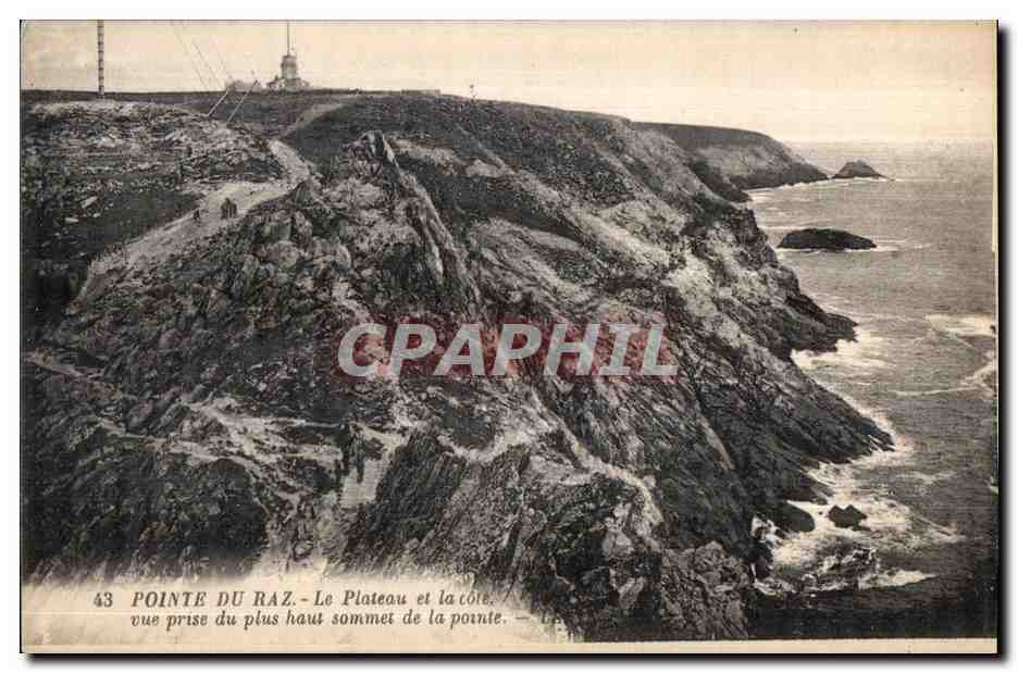Pointe du Raz — Le Plateau et la côte — vue prise du plus haut sommet de la pointe — n°43