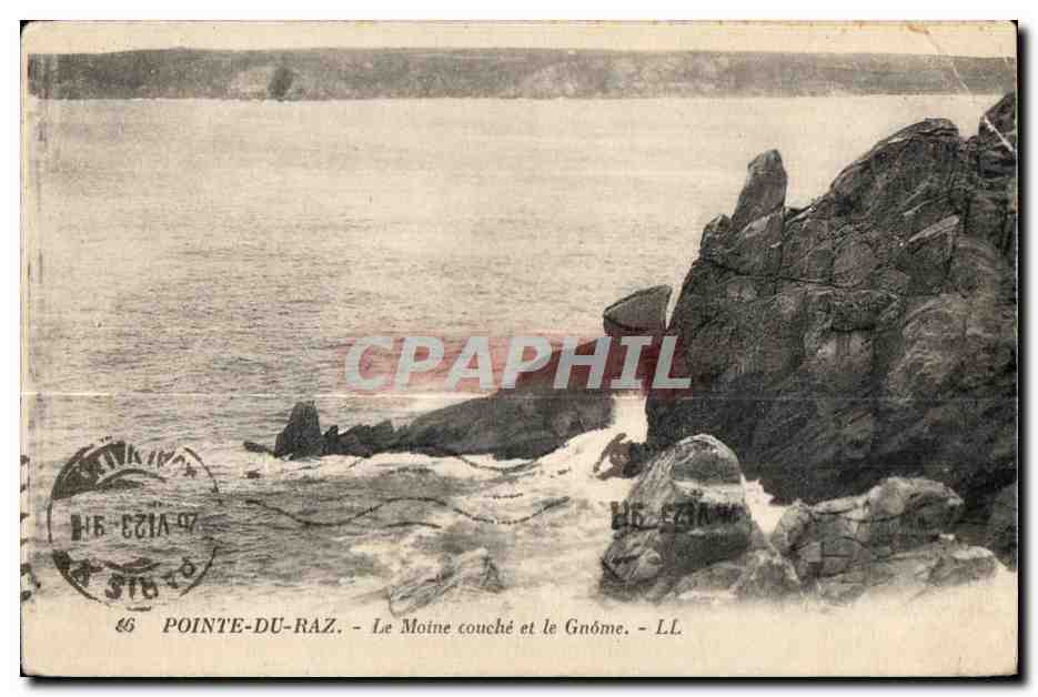 CPA Pointe Du Raz Le Moine couche et le Gnome