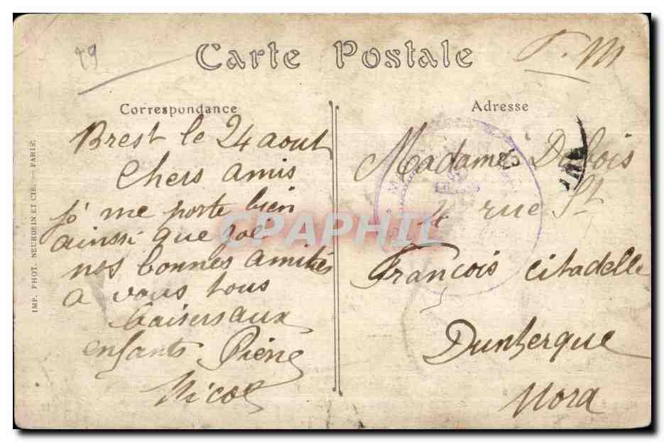 Brest - La Rade - Vue prise du Chateau - CPA — Rückseite
