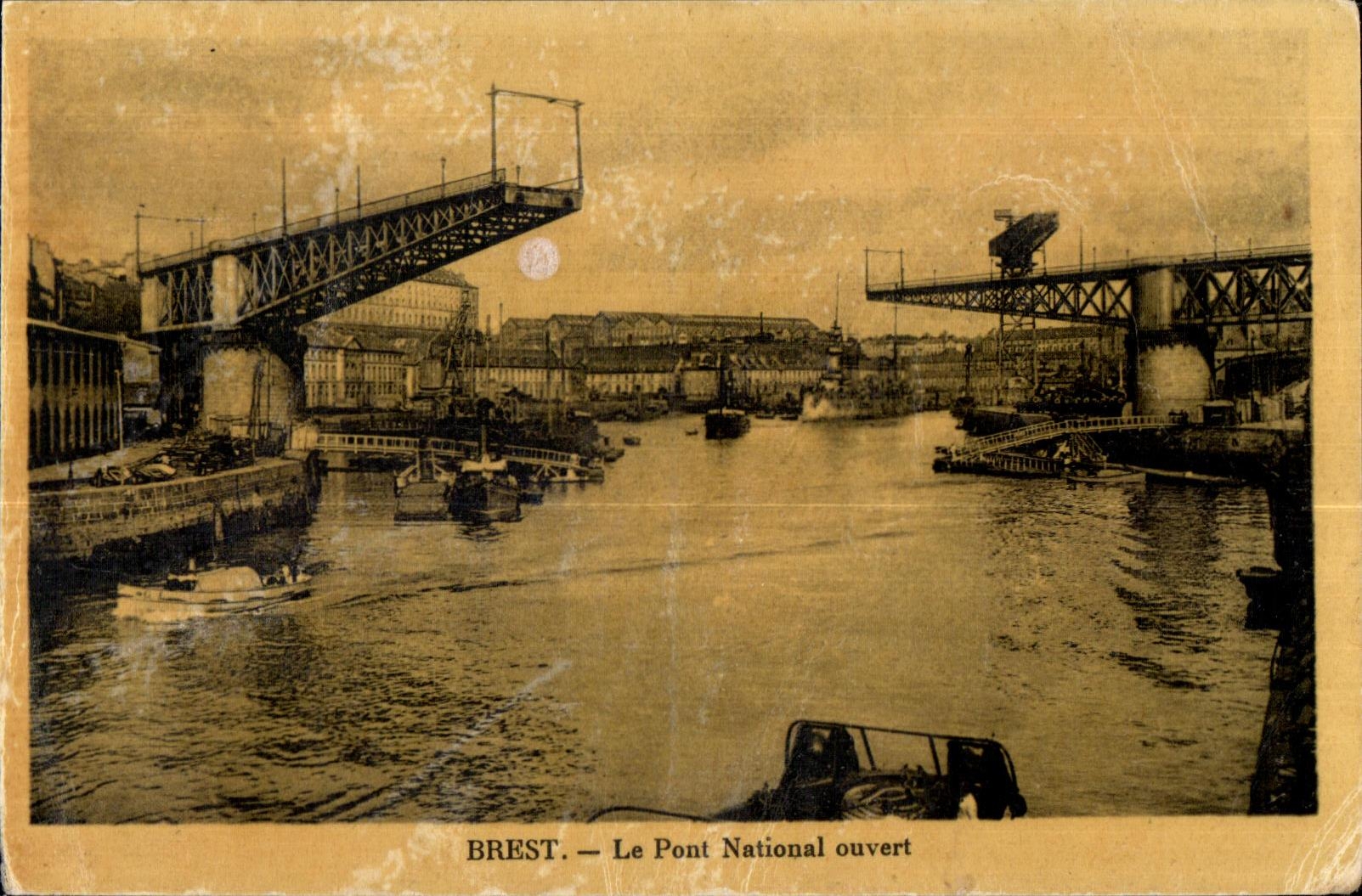Brest - Le Pont National ouvert - CPA