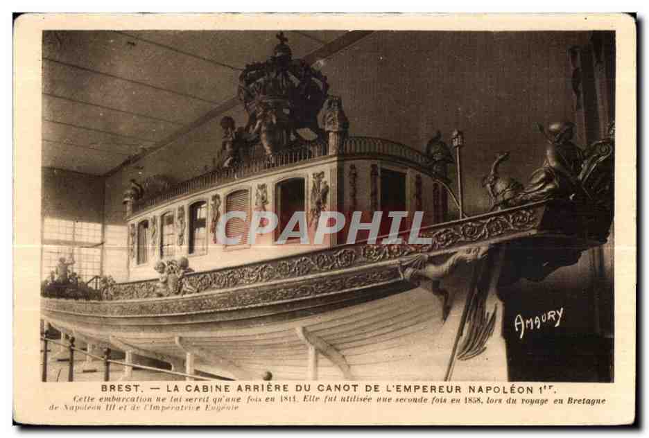 Brest - La Cabine Arriere du Canot de l Empereur Napoleon I - CPA 
