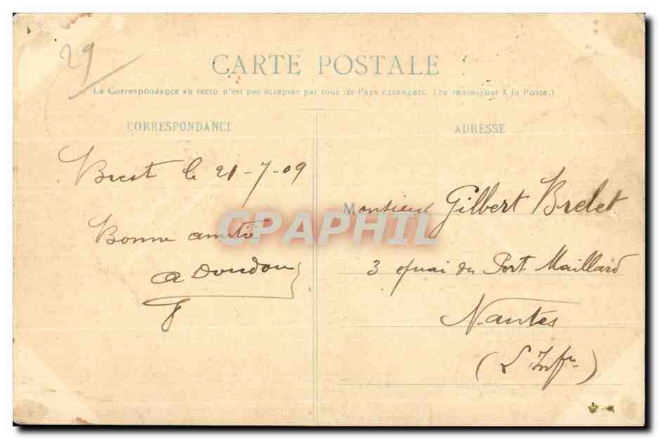 CPA Brest L Avant Port Bateau Boat  — Rückseite