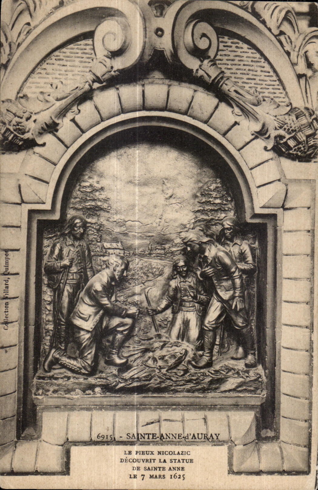 CPA Sainte Anne D Auray Le Pieux Nicolazic Decouvrit la Statue De Sainte Anne Le Mars