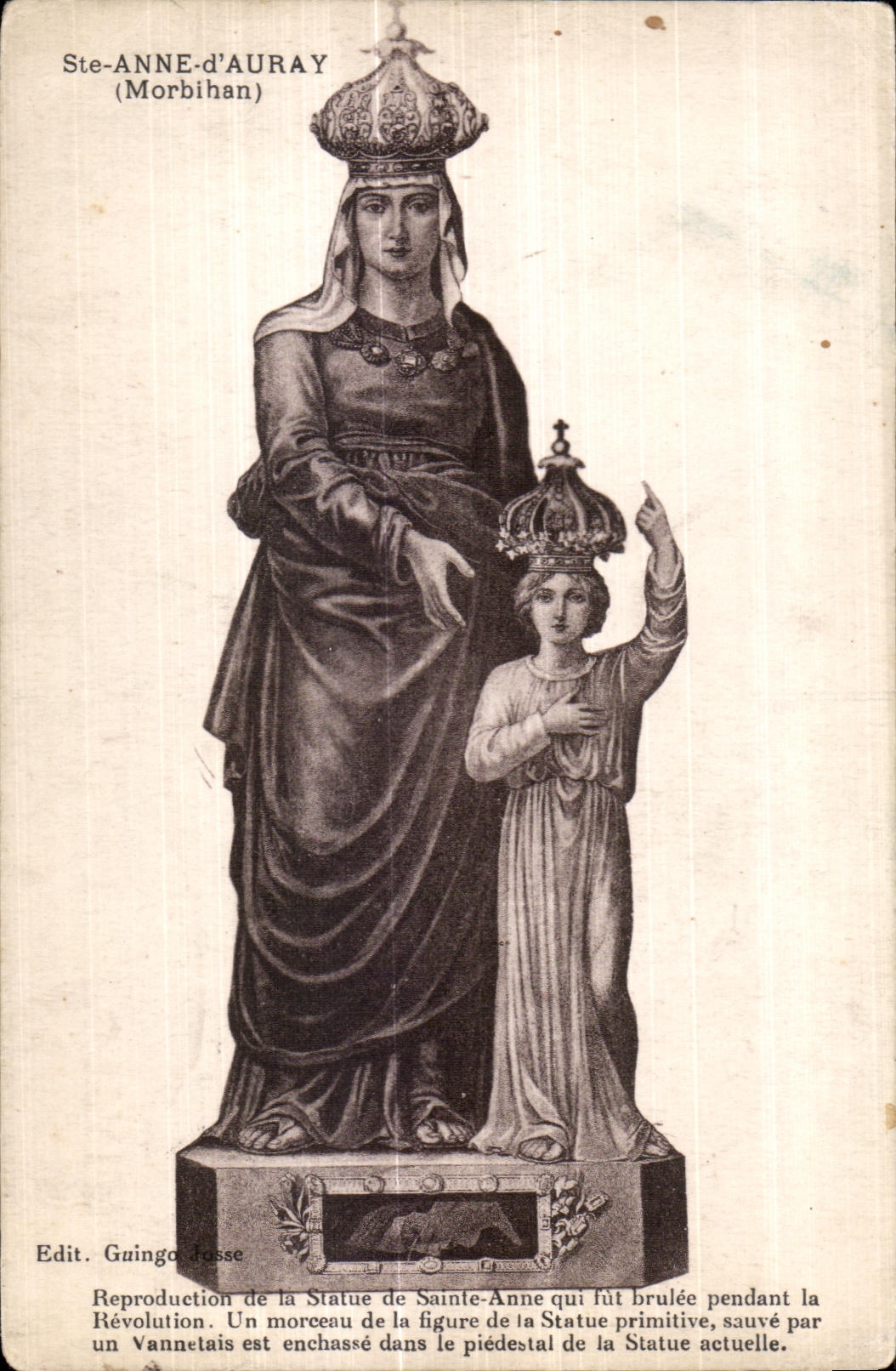 Sainte Anne d Auray - La Statue de Sainte Anne - CPA 