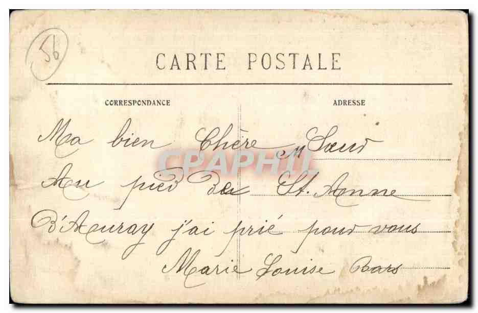 Sainte Anne d Auray - La Statue de Sainte Anne - CPA  — Verso