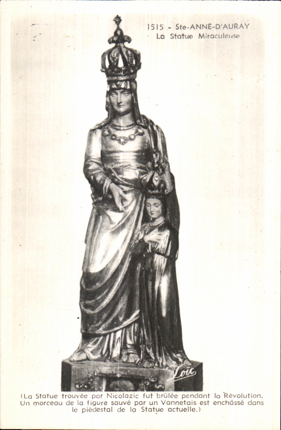 Sainte Anne d Auray - La Statue Miraculeuse - CPA 
