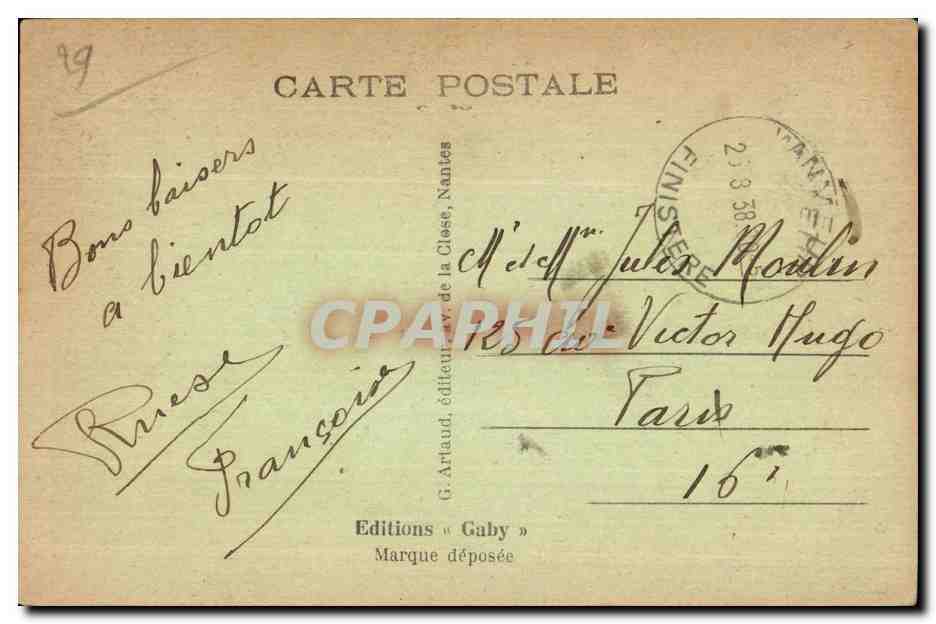 Le Huelgoat - Le Gouffre - CPA  — Rückseite