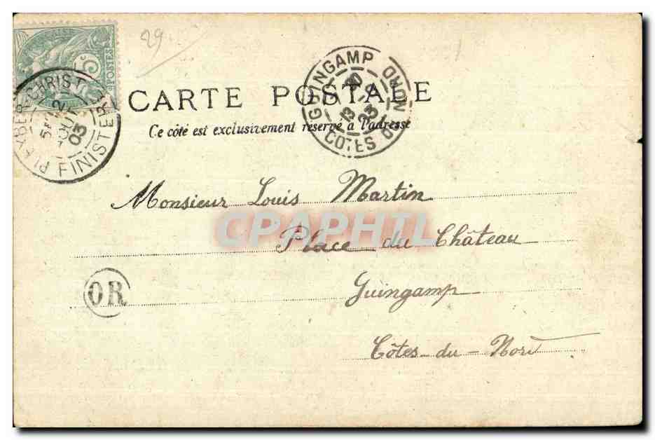 Le Huelgoat - La Foret - Camp et Grotte a ARthur - CPA  — Rückseite