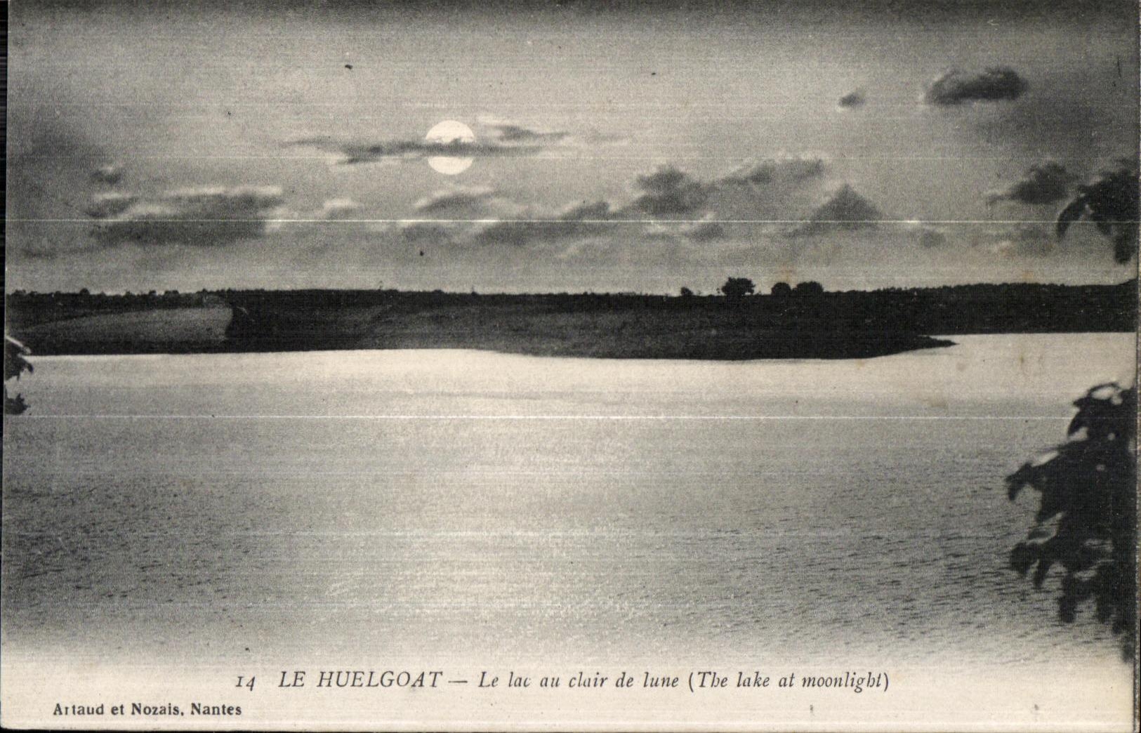 Huelgoat - Le Lac au Clair de Lune - CPA 