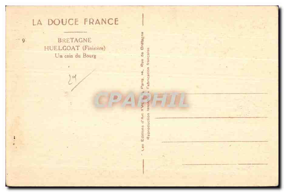 Huelgoat - Un Coin du Bourg - CPA  — Rückseite