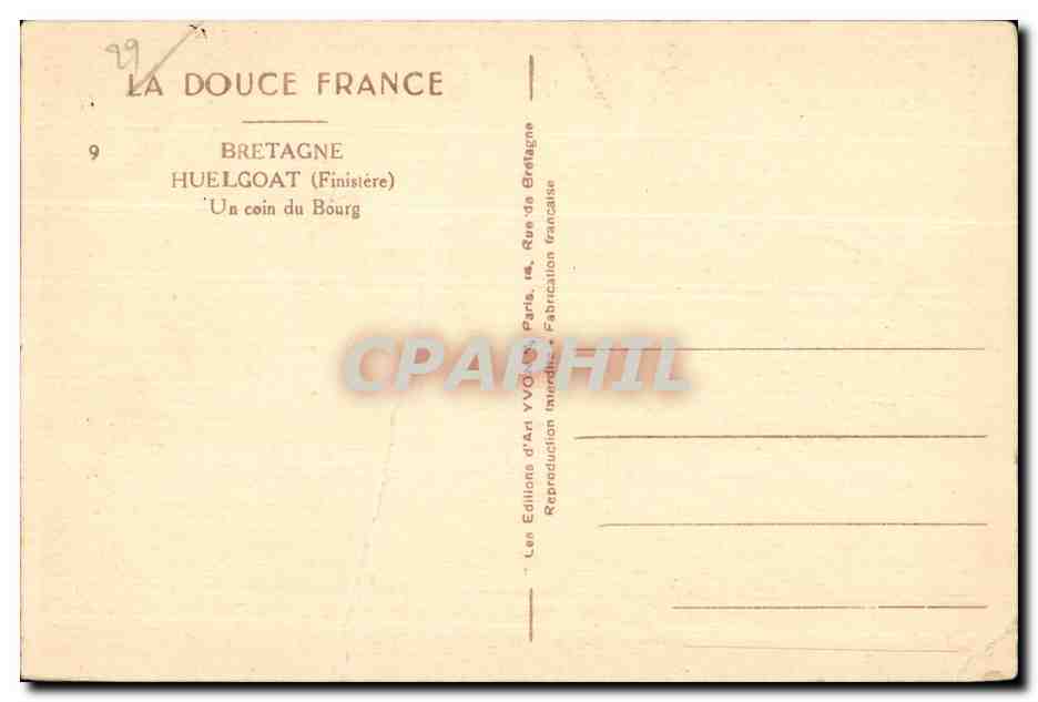 Huelgoat - Un Coin du Bourg - CPA  — Rückseite
