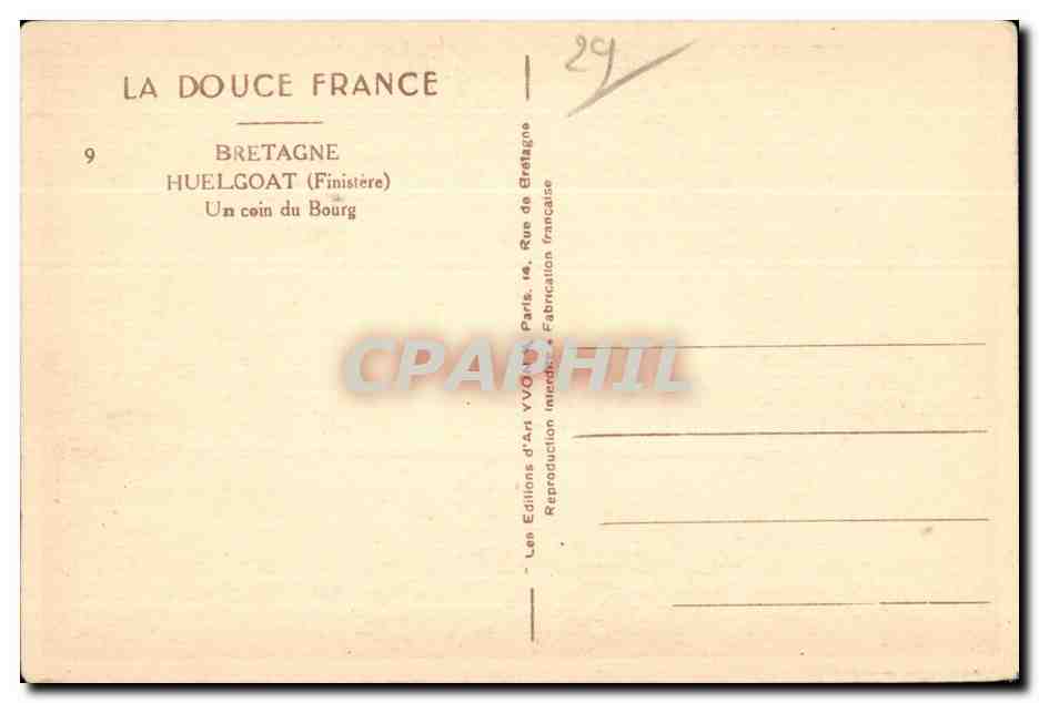 Huelgoat - Un Coin du Bourg - CPA  — Rückseite