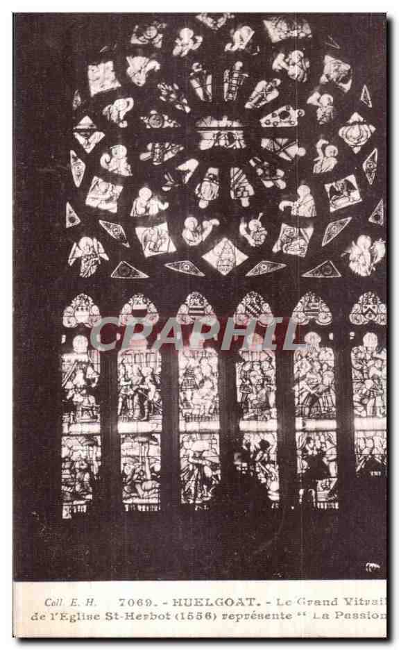 Huelgoat - Eglise Saint Herbot - Grand Vitrail - CPA 