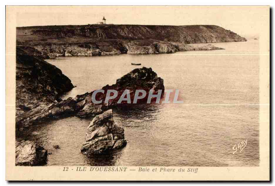 CPA Ile D Ouessant Baie et Phare du Stiff