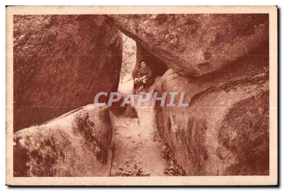 CPA Le Huegoat Couloir De La Groite Du Diable