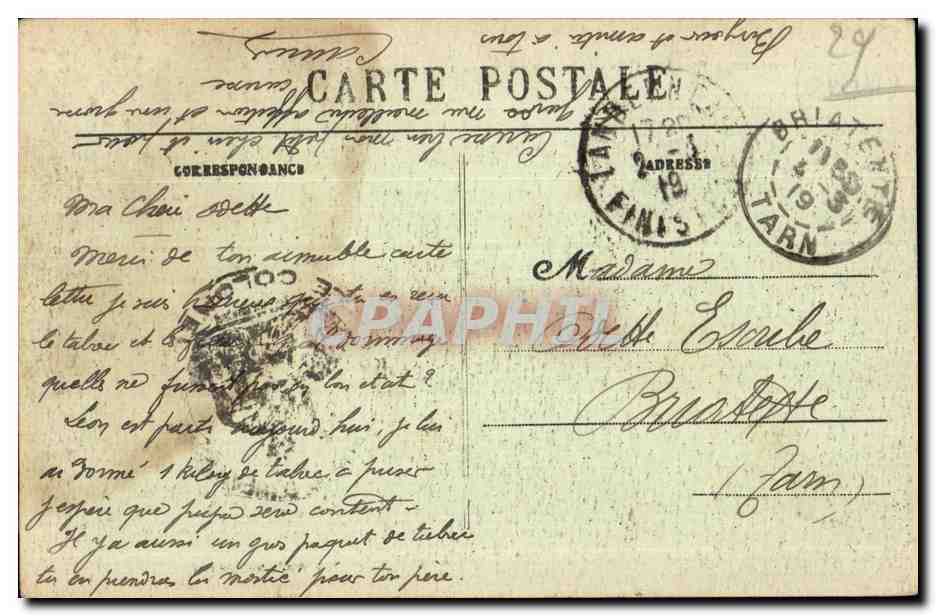 CPA Landerneau Vue Generale de la Caserne du de ligne Militaria  — Rückseite