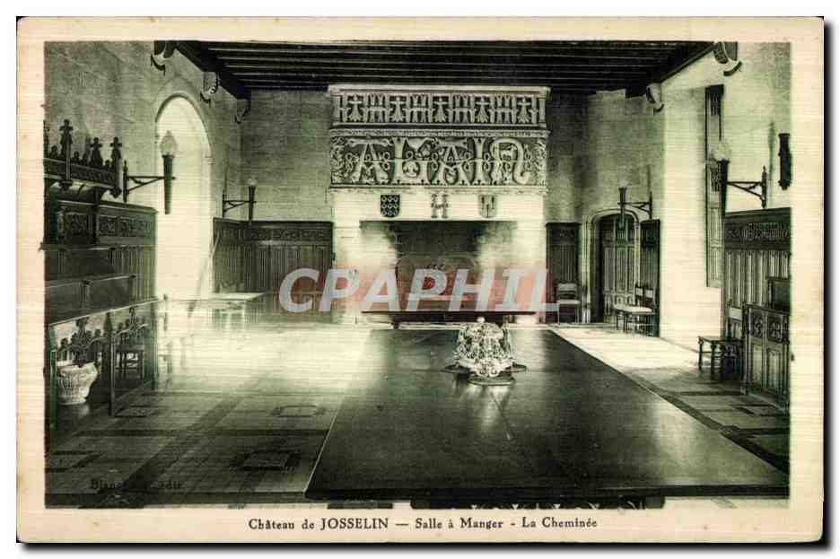 CPA Chateau de Josselin Salle a Manger La Cheminee