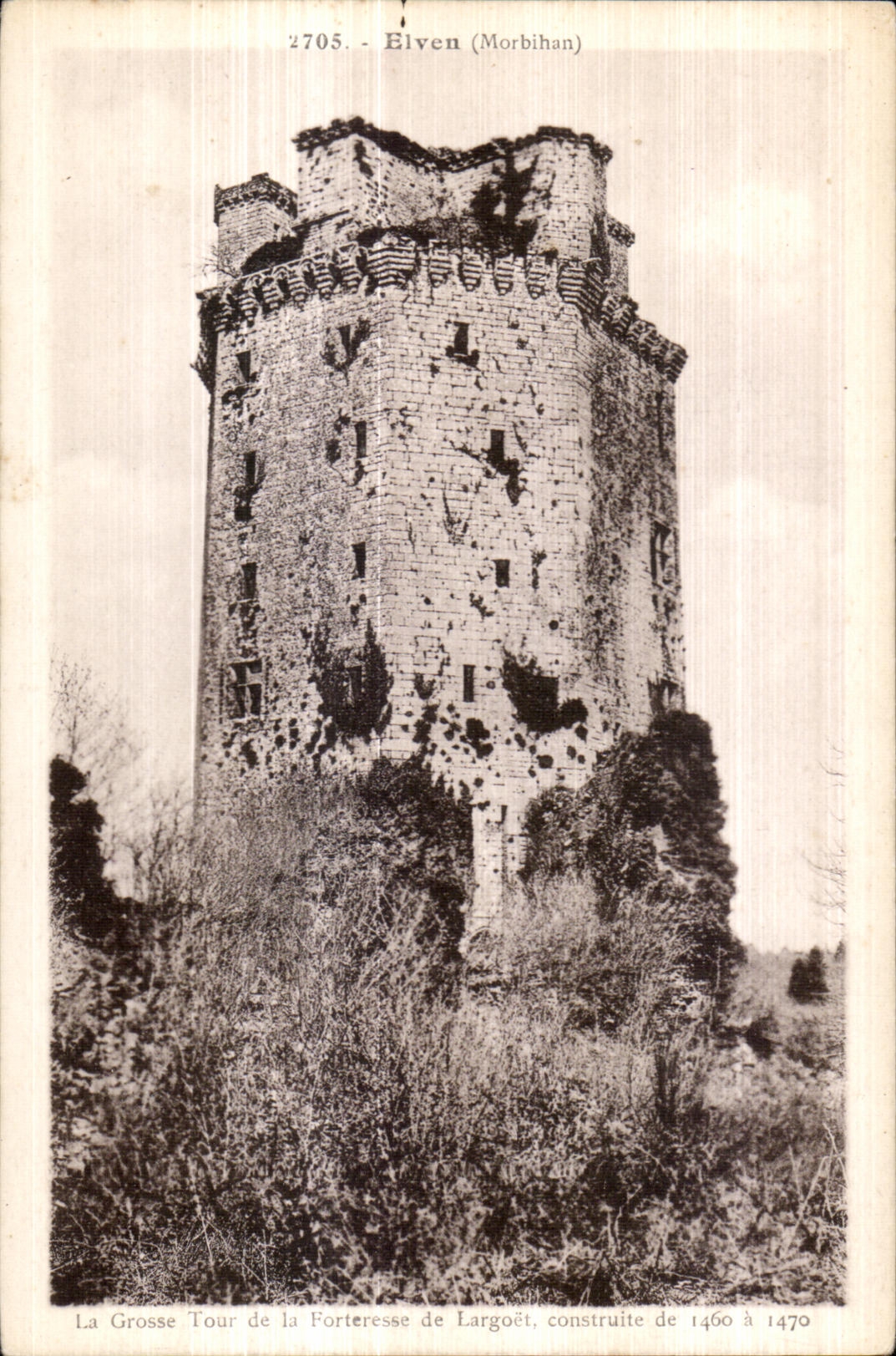 CPA Elven (Morbihan) La Grosse Tour la Porteresse de Largoet construite de1460 a 1470