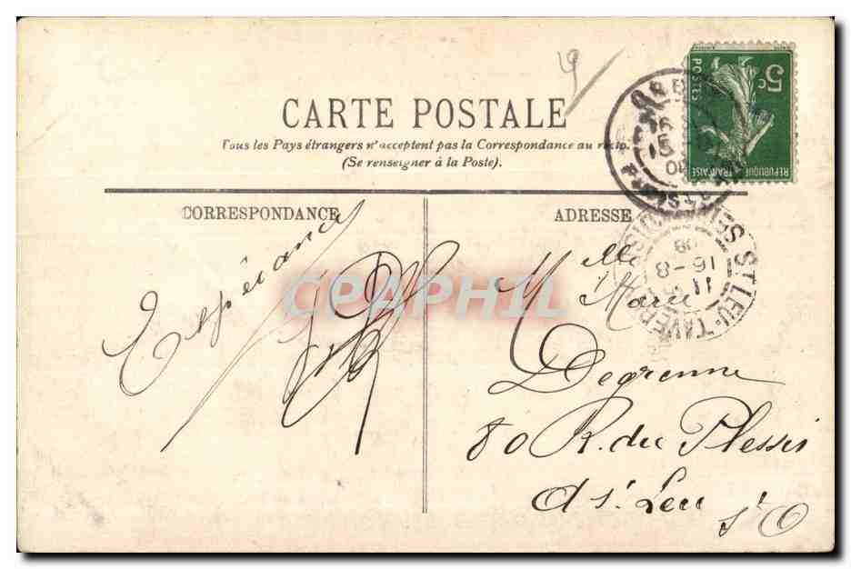 CPA Brest Le Pont National Bateau  — Rückseite