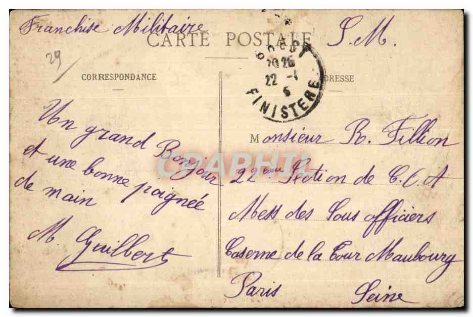 CPA Brest Le Port de Commerce et La Rade — Rückseite