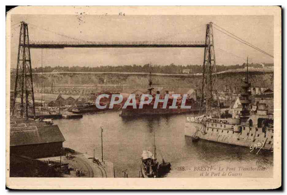 CPA Brest Le Pont Traubor et le Port de Guerre Bateaux