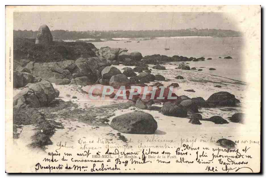 CPA Beg Meil Le Menhir Baie de la Foret