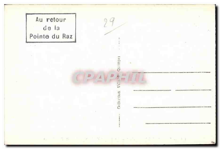 CPA Audierne Baie Des Trepasses La Pointe du Van Region  — Rückseite