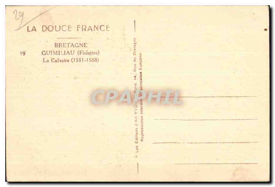 Der Calvarienberg — Guimiliau (Finistère) — Les Éditions d'Art Yvon, Paris — Rückseite